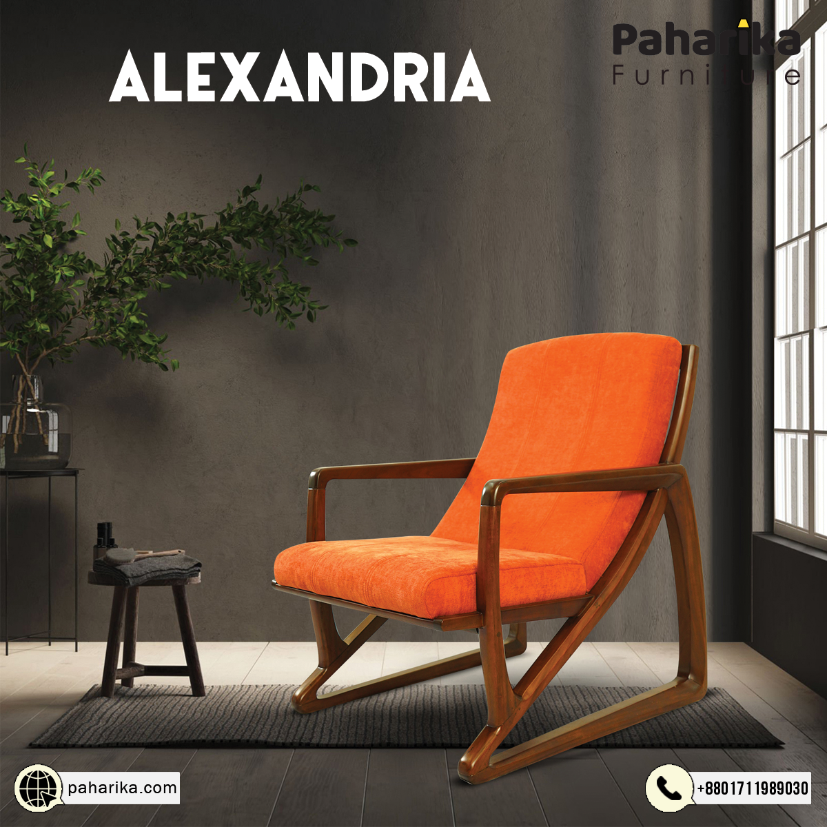 Alexandria Wooden Easy Chair | ECD-302