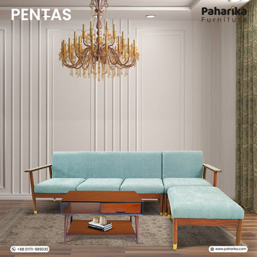 Pantas Wooden L-Shape Sofa | LSC-301