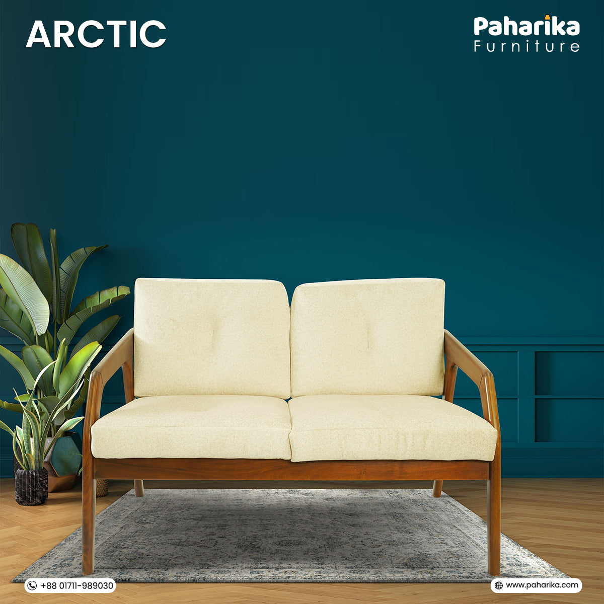 Arctic Wooden Sofa (2 Seater) | SDC-301